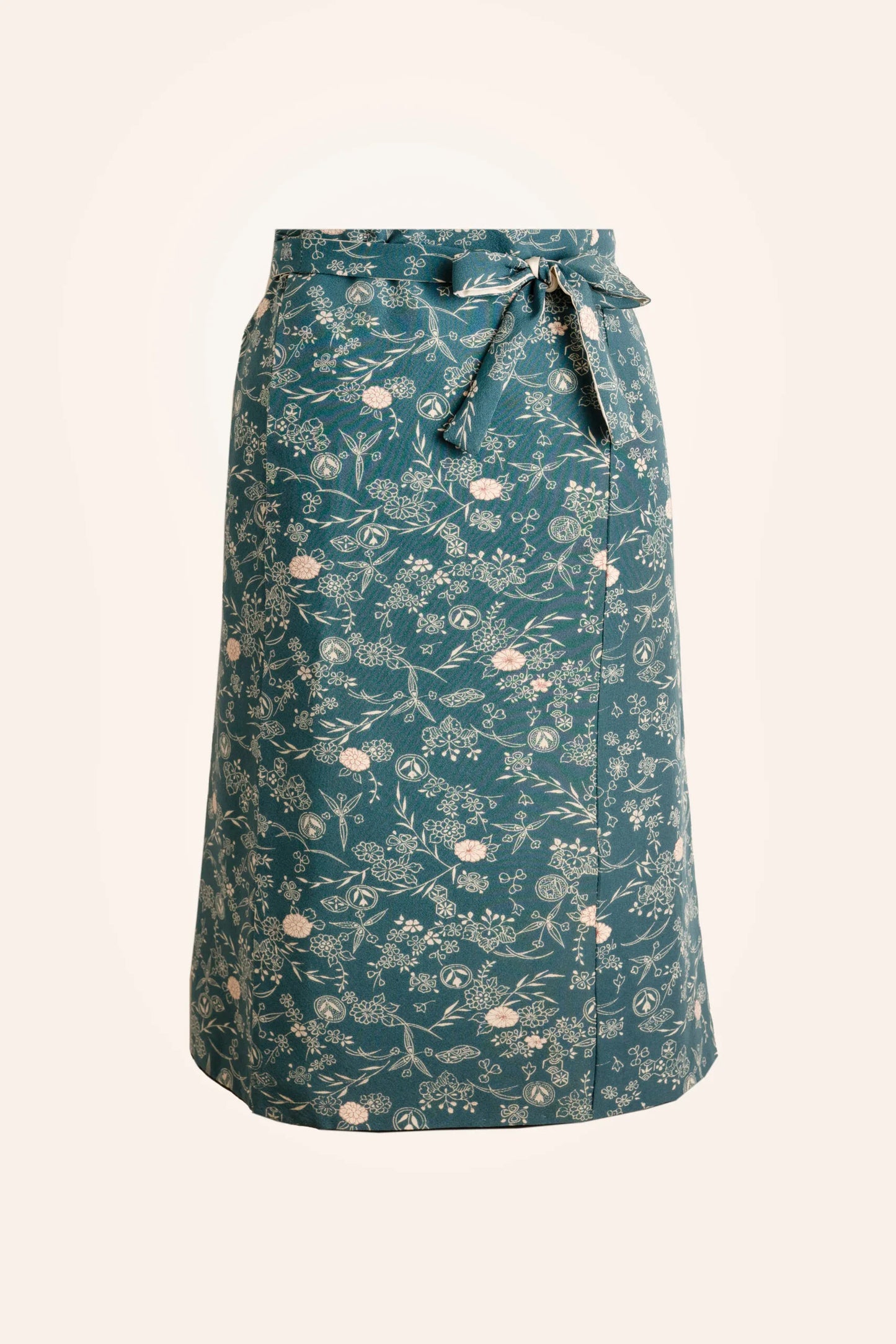 Blu flora wrapped skirt